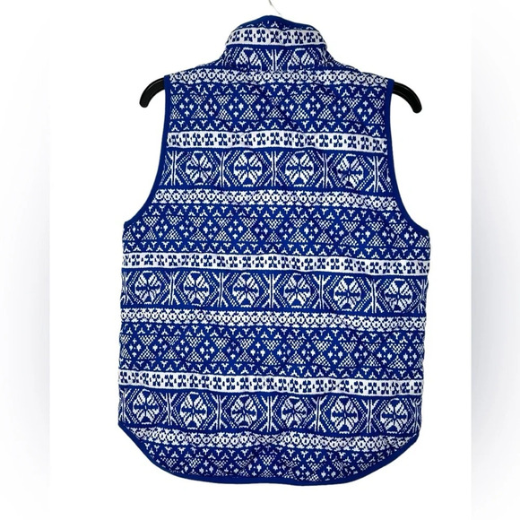 J. Crew Fair Isle Vest Excursion Women's Sz S Blue White Style# E4865 EUC - Picture 2 of 10